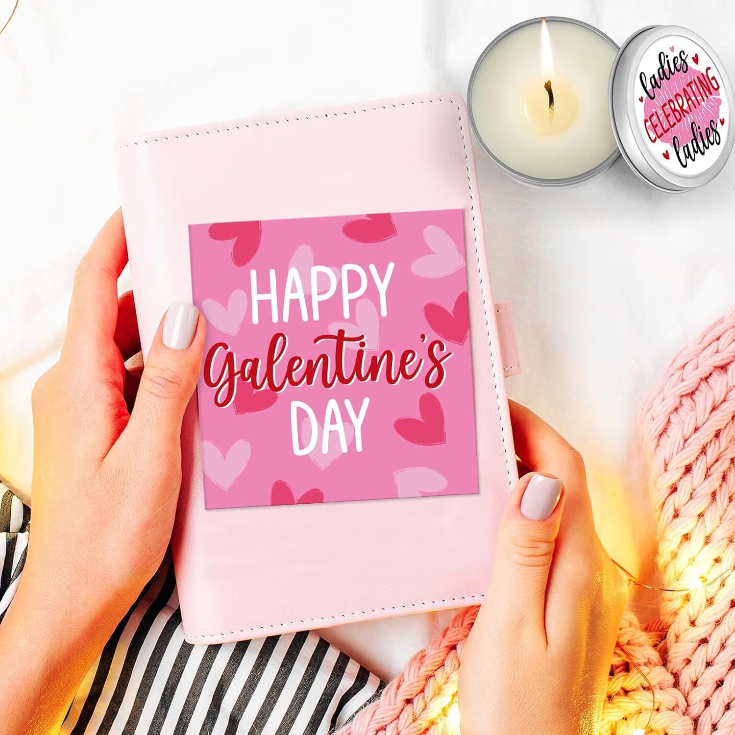 Galentines Day Gifts Valentines Day Gifts For Her Wine Glass Socks Rose Scented Candles 12 Oz Greeting Card Ladies Celebrating Ladies Bff Present Birthday Idea For Women Friends Female Girls Sister