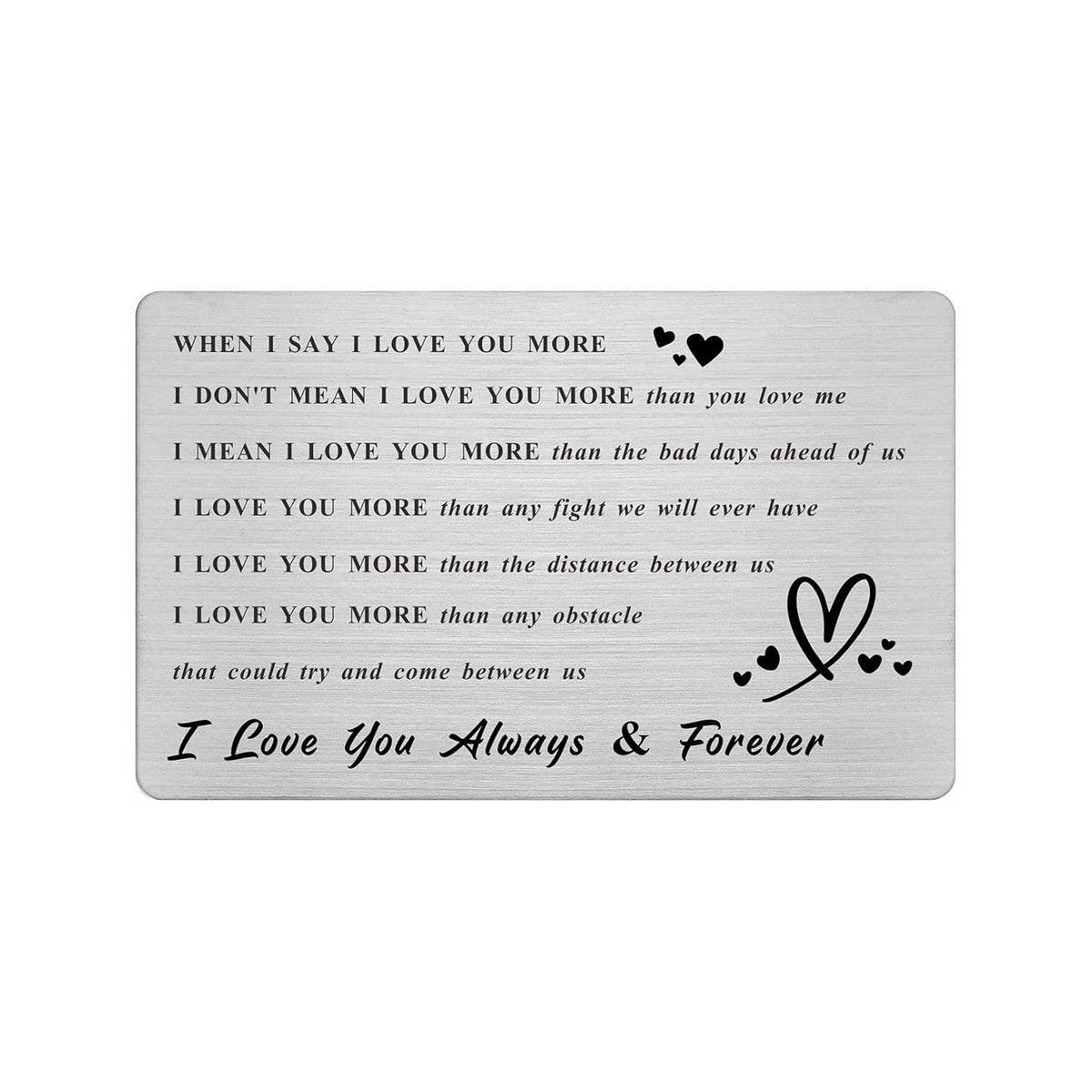 Husband Birthday Card Gifts - When I Say I Love You More - Husband Wife Anniversary Birthday Wallet Card Gifts For Men Him