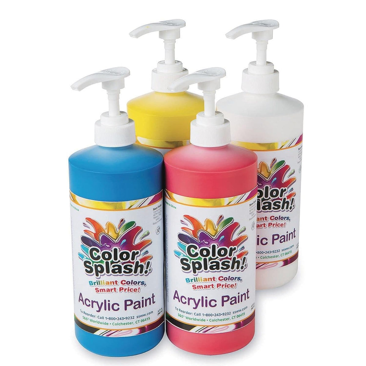 32 oz. Color Splash Acrylic Paint Bottles, Non-Fading, Non-Toxic Craft Paints for Painting on Canvas, Ideal for Beginners, Artist & Hobby Painters