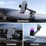 3-in-1 Universal Car Phone Holder - Dashboard, Vent, Windshield for iPhone & Galaxy