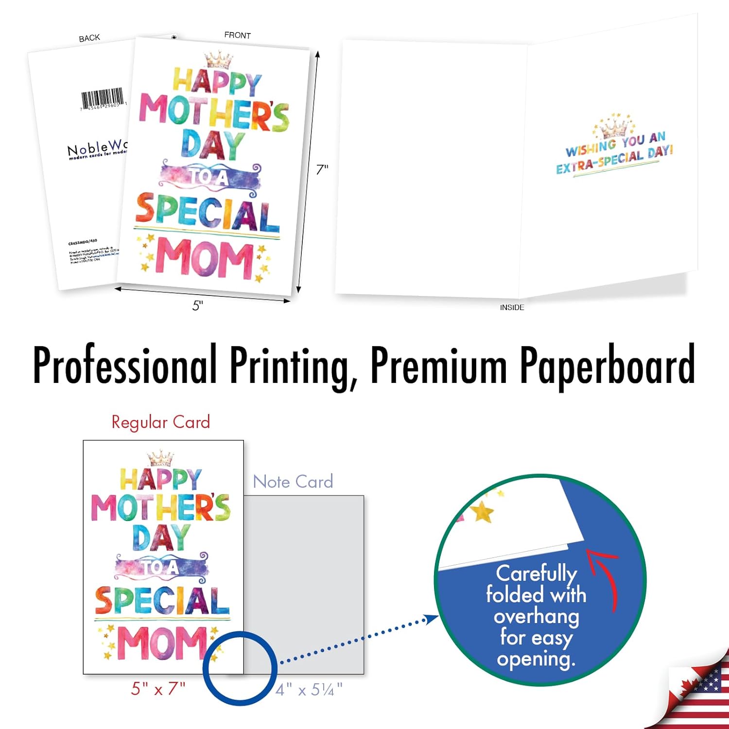 - 1 Mother'S Day Greeting Card W/ 5 X 7 Envelope For Women, Her - Mom Special Mom C8455Mdg