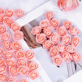 100Pcs Mini Artificial Rose Artificial Fake Rose Head Mini Foam Artificial Rose Head For Diy Crafts Wedding Party Valentine'S Day Bouquets Home (Peach Pink, 3.5Cm/1.38Inches)