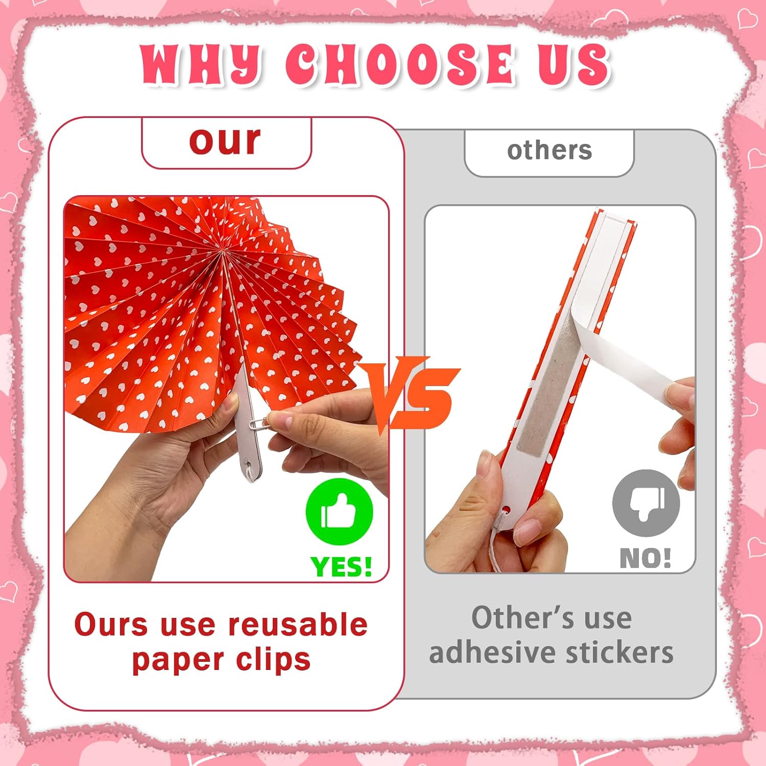 Valentines Day Decorations Set - 12 Pcs Heart Paper Fans, Honeycomb Hearts & 2 Packs 60.6In Felt Heart Garland - Valentines Day Decor For Home Office, Galentines Day Backdrop Party Supplies