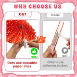 Valentines Day Decorations Set - 12 Pcs Heart Paper Fans, Honeycomb Hearts & 2 Packs 60.6In Felt Heart Garland - Valentines Day Decor For Home Office, Galentines Day Backdrop Party Supplies
