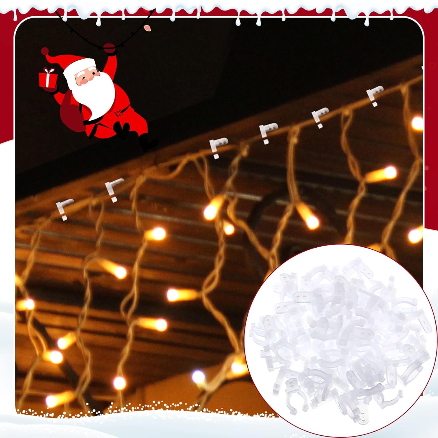120Pcs 1/2 Inch Led Rope Light Clips Holder With 240 Pcs Screws Outdoor Gutter Clips Clear Light Clips For Christmas Led Light Wall Mount And Bar Mount