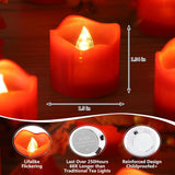 Red Remote Control Flameless Tealight Candles,Cr2450 Battery Powered Votive Candles With Timer,Electric Fake Candle For Home, Christmas Decoration,Pack Of 12