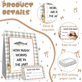 Fishing Guess How Many Baby Shower Game,Fishing Baby Shower Decorations,How Many Worms Are In The Jar Closest Guess Wins,Birthday Party Game & Activities 50 Cards And Sign
