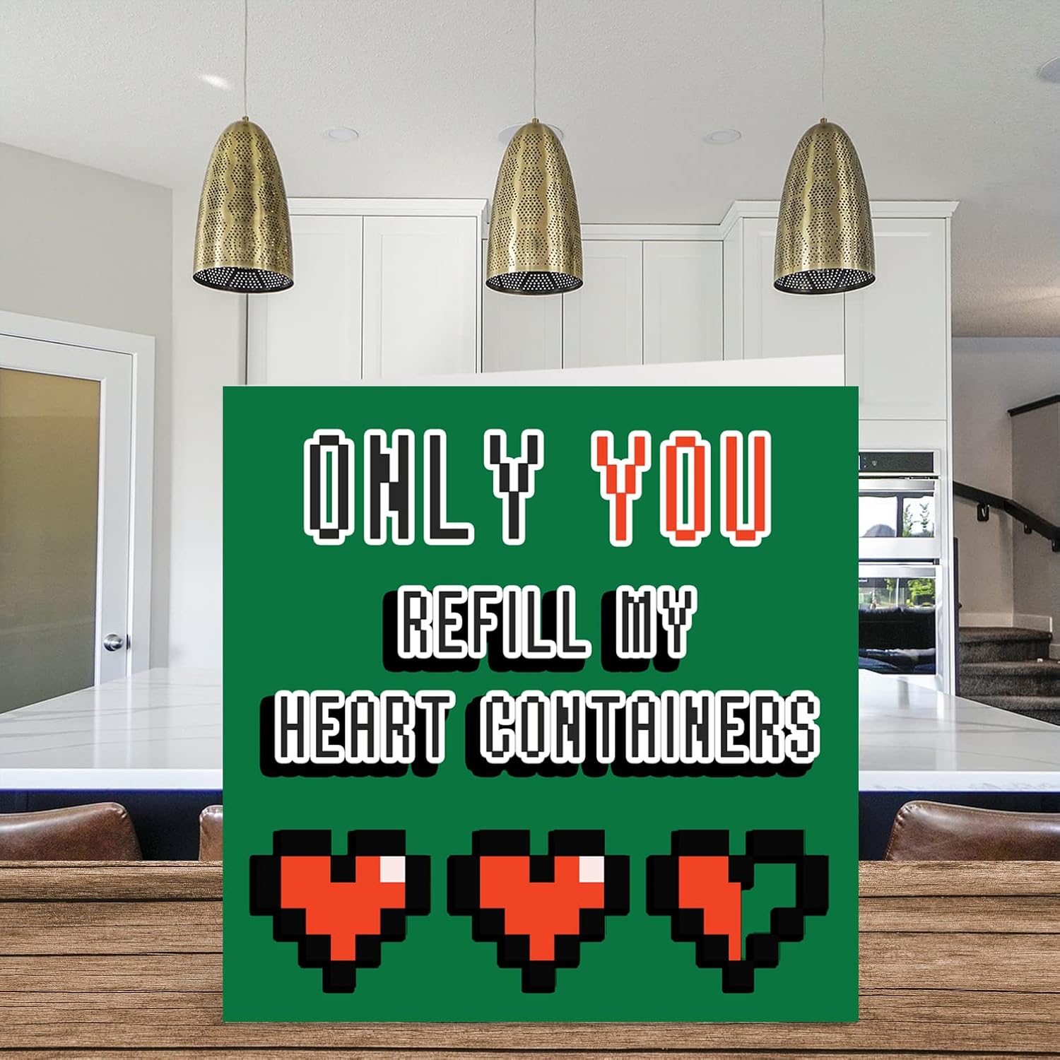 Funny Gamer Valentine'S Day Card - Retro Gaming Anniversary Card For Boyfriend, Girlfriend, Husband, Wife - 8 Bit Love Design - Happy Anniversary Moment For Men, Women, Her, Him, 5.7 X 5.7 Inches