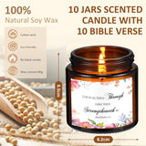10 Jars Christian Religious Scented Candles 3.5Oz Stress Relief Aromatherapy Gifts Natural Soy Decorative Long Lasting Bathroom Candles For Women Birthday Christmas