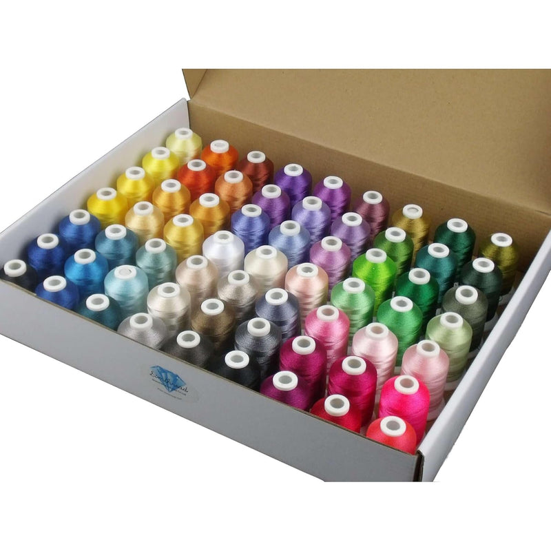 63 Brother Colors Polyester Embroidery Machine Thread Kit 40 Weight For Brothe