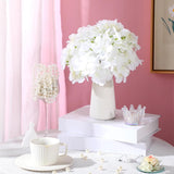 200 Pcs Hydrangea Artificial Flowers, Silk Flower Heads With Stems, Fake Hydrangea Bouquet For Wedding Arch Centerpiece Diy Floral Home Decoration (White)