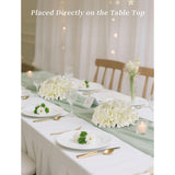 Hydrangea Artificial Flowers Ball: 2 Pcs White Fake Silk Flower Centerpieces Decoration - Faux Hydrangeas Floral Arrangements For Wedding Home Room Table