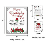 50Pcs Kentucky Horse Derby Bets Card – Horse Racing Invitation Betting Guessing Game Cards Party Supplies