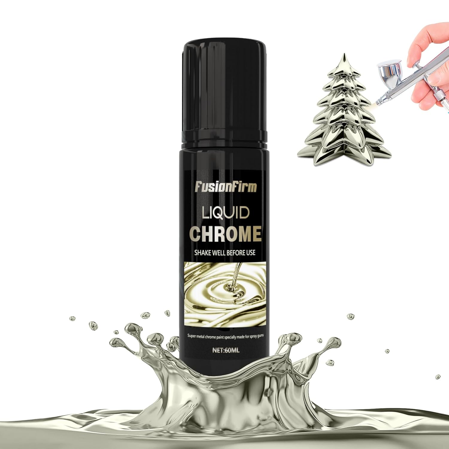 Liquid Leaf Paint - Alcohol-Based Airbrush Paint - High Gloss Finish Champagne Gold 2 Fl Oz