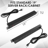 8 Outlet Rack Mount PDU Power Strip 15A 1875W 6FT 14AWG Cord
