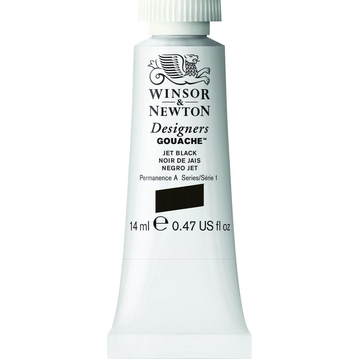 Winsor & Newton 8840476 Designer Gouache - Jet Black, 14 ml Tube - Matte Opaque Gouache Paints, Ideal for Gouache Painting, Brilliant, Lightfast Colours with Great Coverage