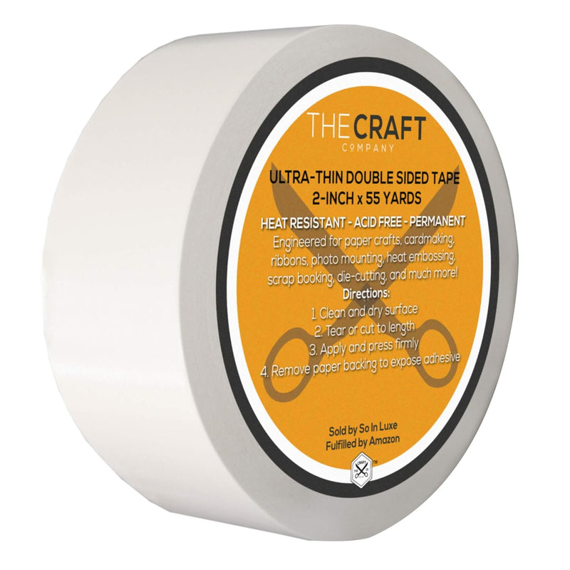 Premium 2" Ultra-Thin Crafting Tissue Tape, Double-Side, Permanent, Paper Craf