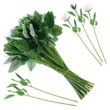 50 Pcs 13'' Rose Stems With Leaves, Fake Flower Stems, Faux Green Leaves Stems, Floral Arrangement Supplies, Diy Artificial Flowers Tools For Bouquet Wedding Party