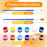 30 Pack Mini Acrylic Paint, 30Pcs 12 Color Washable Acrylic Paint Strips, 30 Flat And 30 Pointed Brushes, Great For Birthday Party Favors Home Painting Arts And Crafts Supplies