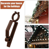 Large C7 C9 Christmas Light Clip Outdoor Holiday Light Clips For Gutters And Shingles Outdoor Hang Gutter Hooks Weatherproof For Christmas Decoration(Coffee,120 Pcs)