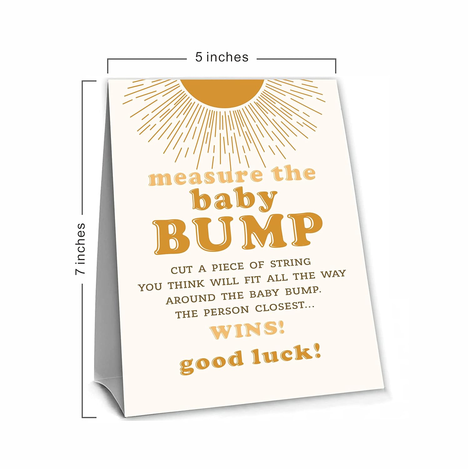 Sunshine Theme Measure The Baby Bumb Babyshower Game Set? How Big Is Mommy'S Belly Babyshower Party Games(1 Sign & 50 Cards)-Dwlk-A01