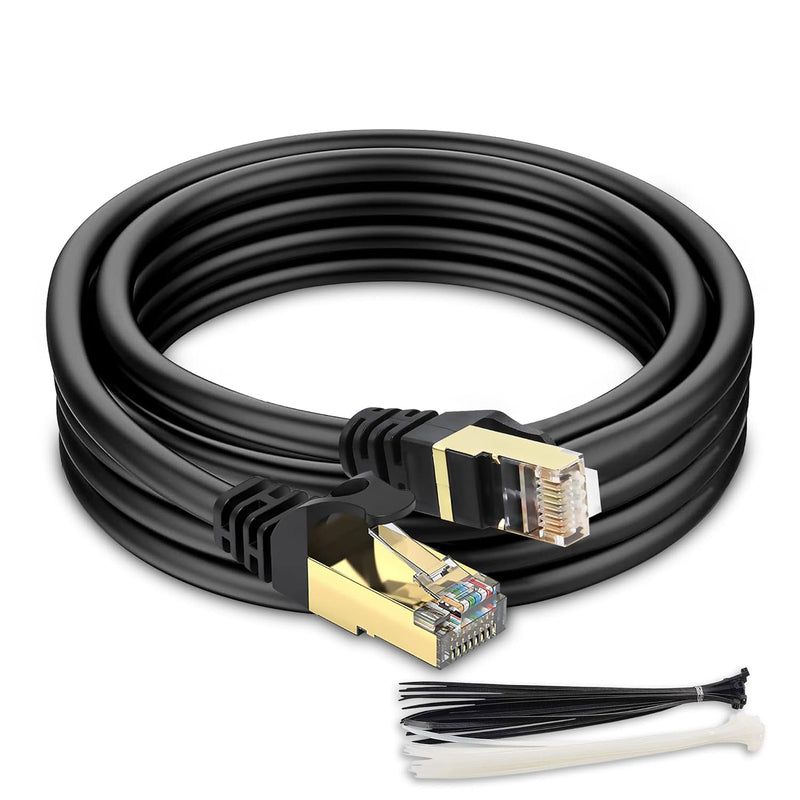 Cat 7 Ethernet Cable For Gaming - 35Ft Lan Network Patch Cord Wire, 10Gbps Hig