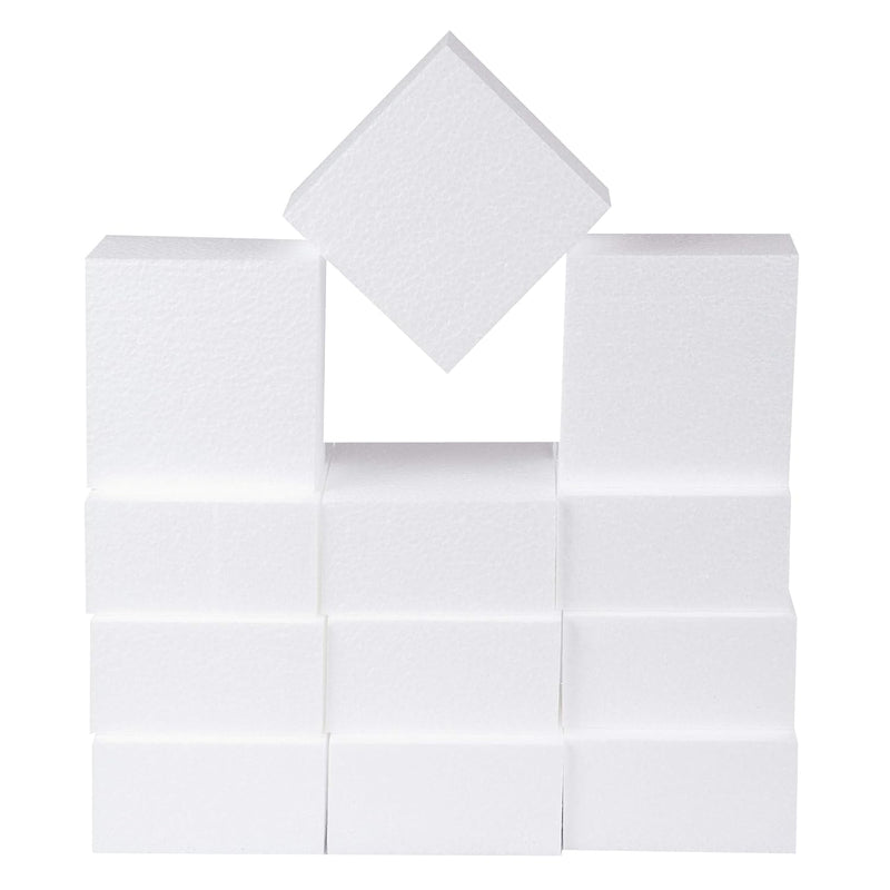 Silverlake Craft Foam Block - 12 Pack Of 4X4X2 Inch - Eps Polystyrene