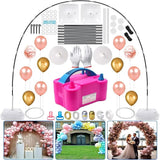 9 Feet Tall and 10 Feet Wide Adjustable Balloon Arch Stand Set with Included Air Pump