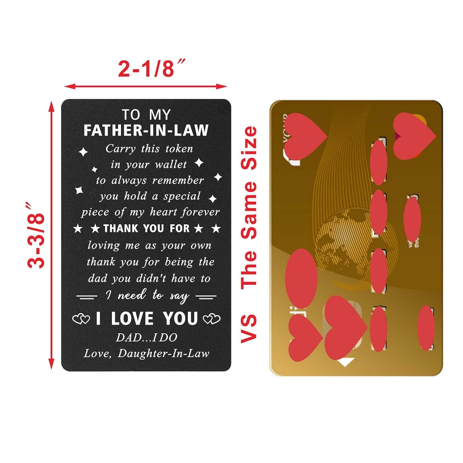Father In Law Gifts From Daughter In Law - Father In Law Birthday Card, Metal Wallet Card