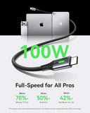 2 Pack USB C to USB C Cable 6.6FT 100W Braided Fast Charging Cord for iPhone 16 15 Samsung Galaxy MacBook iPad