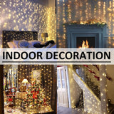 Led Curtain Lights Outdoor 40Ft X10Ft, 800 Led Plug In Hanging String Lights Indoor, Twinkle Lights Backdrop For Outside Backyard Patio Wedding Décor, Warm White (Not Connectable)