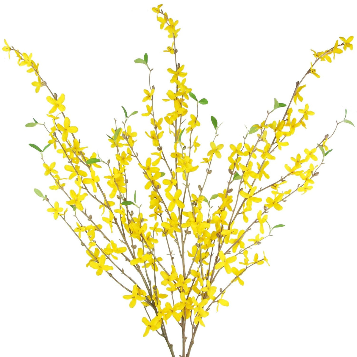 3 Pcs Artificial Forsythia Flower Branches Artificial Flowers Yellow Silk Long Stem 39.4 Inch Fake Jasmine Spring Flowers Artificial Orchids For Wedding Floral Arrangement Party Table Decor