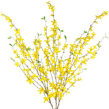 3 Pcs Artificial Forsythia Flower Branches Artificial Flowers Yellow Silk Long Stem 39.4 Inch Fake Jasmine Spring Flowers Artificial Orchids For Wedding Floral Arrangement Party Table Decor