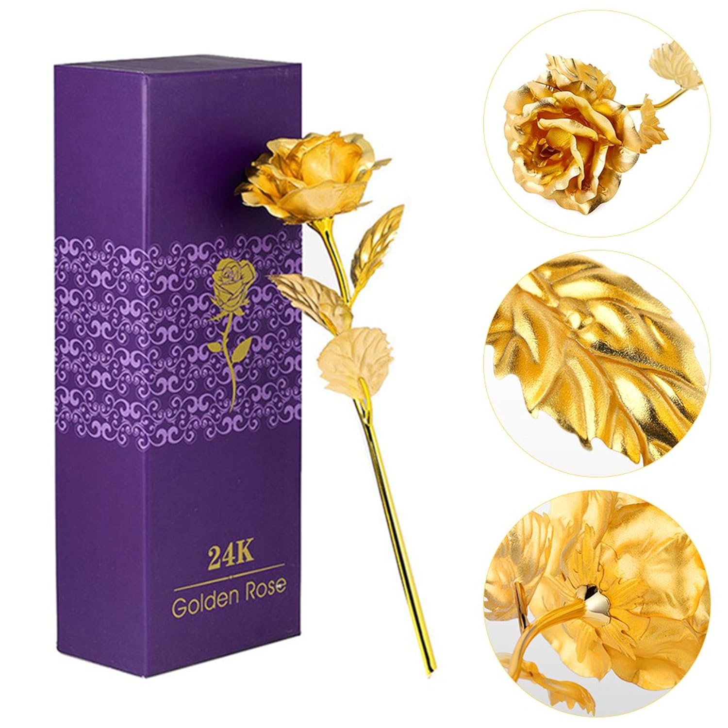 Artificial Gold Rose Flower Gifts For Her, 24K Gold Eternity Rose For Mom From Daughter/Son, Valentine'S Day, Birthday, Mother'S Day, Anniversary