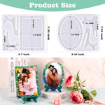 Resin Mold For Photo Frame, Picture Frame Silicone Molds With Stand Holder, Rectangle & Oval Frame Molds For Resin Casting, Diy Personalized Photo Frame For Handmade Gifts Home Decor(2 Set)
