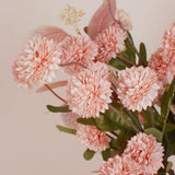Fxkjghp Fake Mums Flowers+Eucalyptus Leaf In Vase Artificial Flowers 21Inches Long Stem Flowers For Decoration Room Decoration Silk Flowers Mini Chrysanthemum Floral Arrangements (White) No Vase