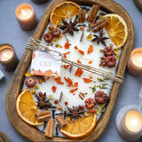 3 Wick Spice Decorated Scented Candle In Wooden Bowl - 20 Oz Aromatherapy Soy Wax Candle For Home Holiday Decor - Pumpkin Spice Cinnamon Clove Scented-Pum
