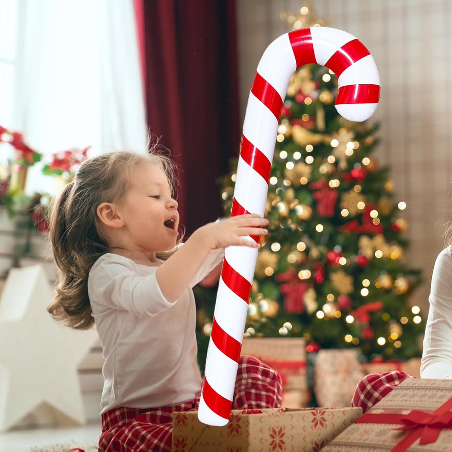 4 Pcs 45 Inch Inflatable Christmas Candy Canes,Large Xmas Candy Canes Balloons For Christmas Indoor And Outdoor Party De