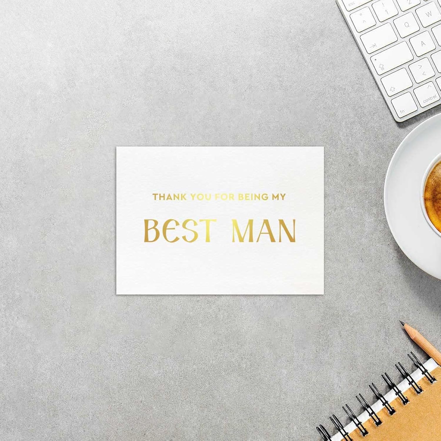 Best Man Thank You Card, Gold Foil Thank You For Being My Best Man Wedding Card