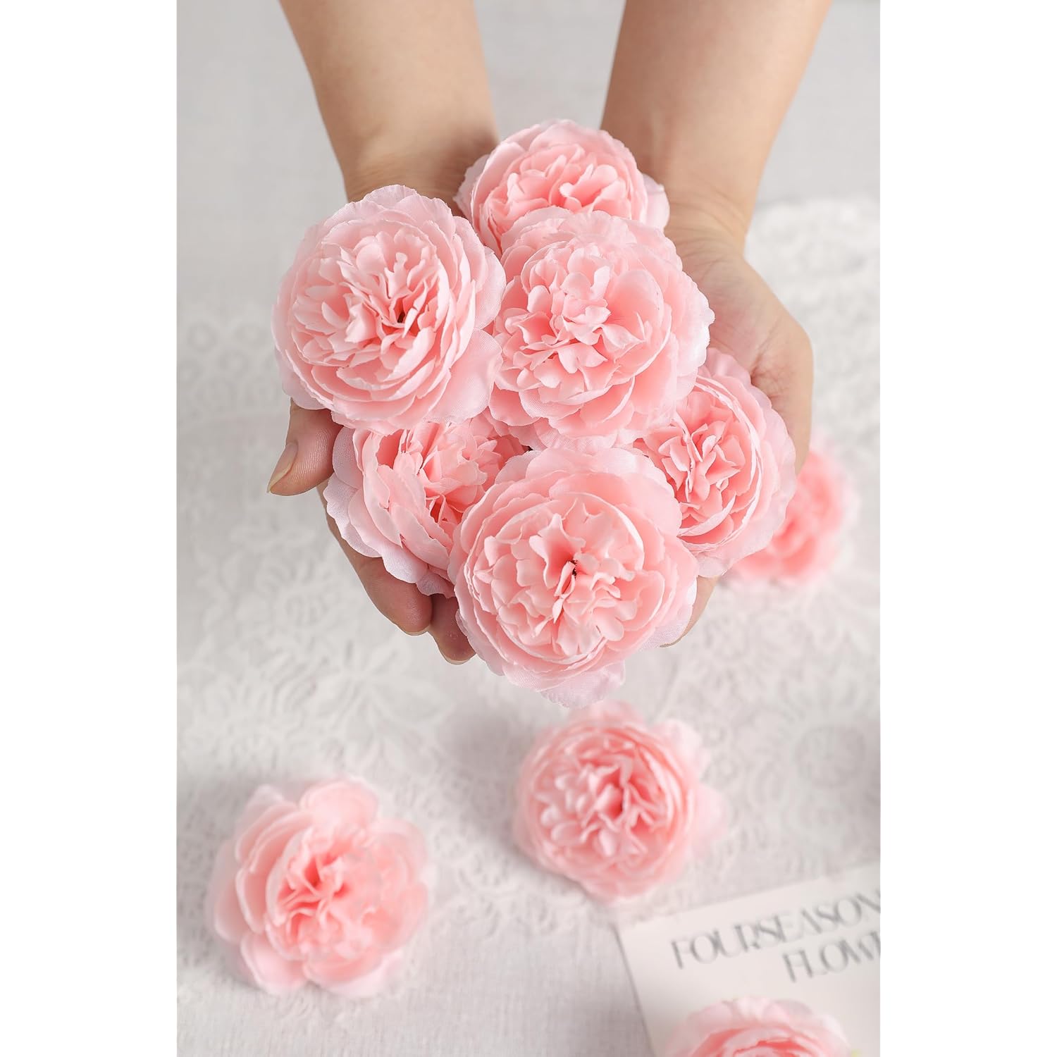 12 Pcs Artificial Silk Pink Peony Flowers With Stems - 8 Inch Fake Peony Bouquet For Wedding, Home Decor, Office Table, Festival Gifts