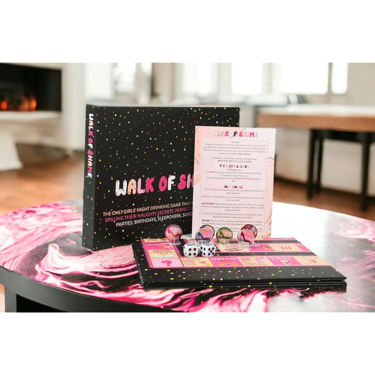 Walk Of Shame Naughty Drinking Board Game For Girls Night Out, Bridal Shower, Ladies Night & Birthday Party Pregame - Women'S Board Game For Adults - Tipsy Bachelorette Party Game