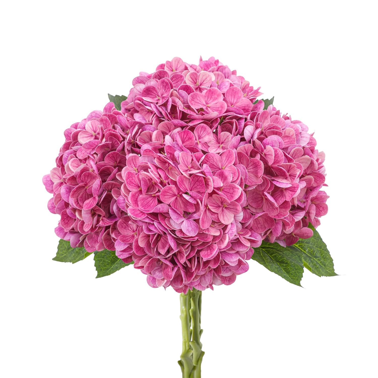 4Pcs Realistic Rose Pink Hydrangea Artificial Flowers With Stems 19.68 Inch Latex Faux Hydrangeas Flower Real Touch Large Hydrangea For Weddings Bouquets Table Centerpieces Home Decor Party