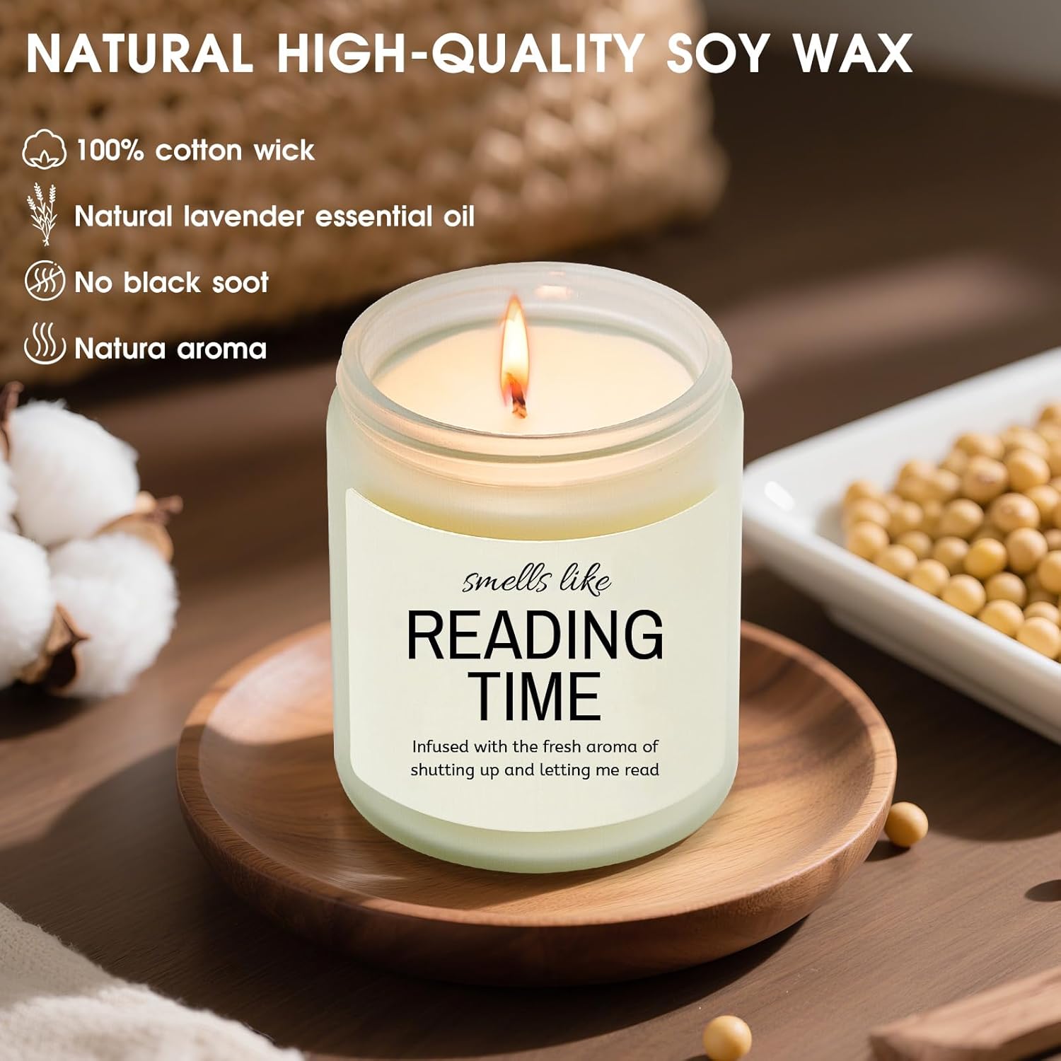 Gifts For Book Lovers, Book Lover Gifts For Women, Readers Bookish Gift Reading Accessories For Librarian Books Themed Club, Reader Bookworm Candle Gift