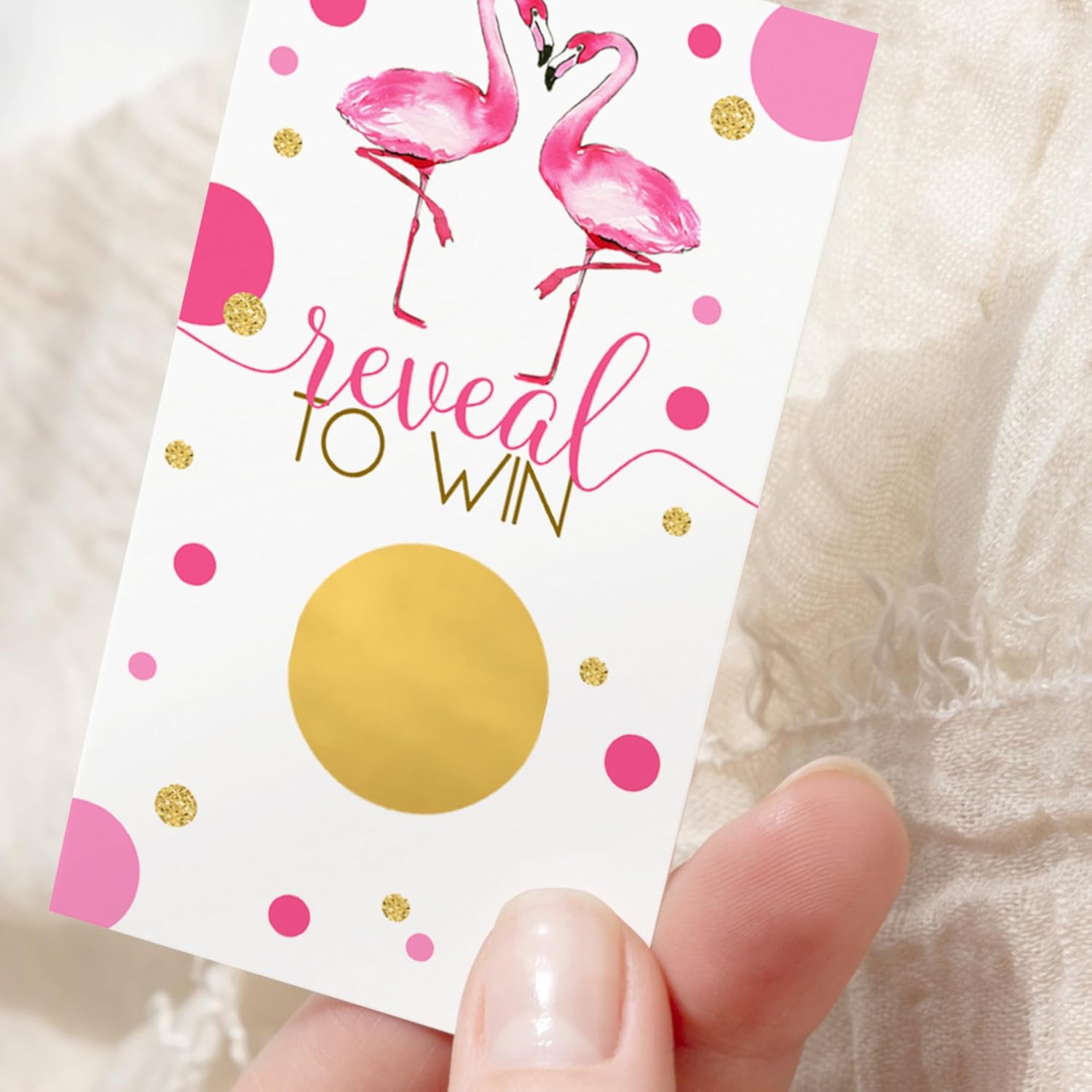 Flamingo Scratch Off Raffle Cards - 30 Pack - Fun Bridal Shower Games For Wedding Activities, Lottery Tickets & Door Prizes - Pink And Gold Theme