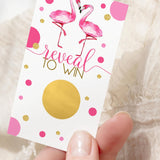 Flamingo Scratch Off Raffle Cards - 30 Pack - Fun Bridal Shower Games For Wedding Activities, Lottery Tickets & Door Prizes - Pink And Gold Theme