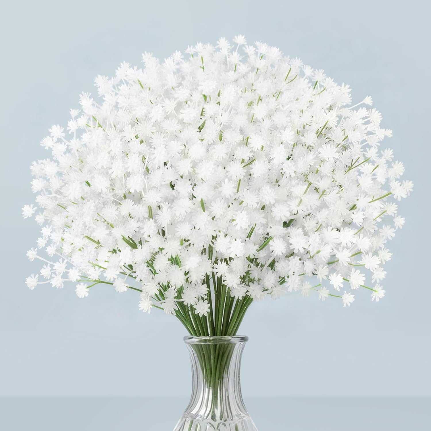 Baby Breath Artificial Flowers Bulk White, 15 Pcs Real Touch Faux Gypsophila Bouquets For Party Centerpieces,Wedding Arch, Diy Floral Arrangements, Event Decor, White