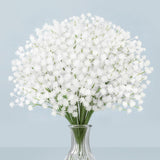 Baby Breath Artificial Flowers Bulk White, 15 Pcs Real Touch Faux Gypsophila Bouquets For Party Centerpieces,Wedding Arch, Diy Floral Arrangements, Event Decor, White