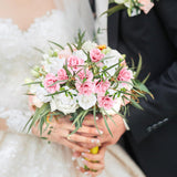 50Pcs Mini Roses Artificial Flower Heads, 1.6” Small Silk Fake Rose For Diy Wedding Bridal Shower Baby Shower Party Decoration (Pink And White)