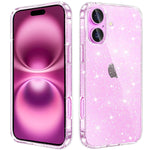 Compatible with iPhone 16 Case Clear Glitter, Sparkle Soft TPU Transparent Shockproof