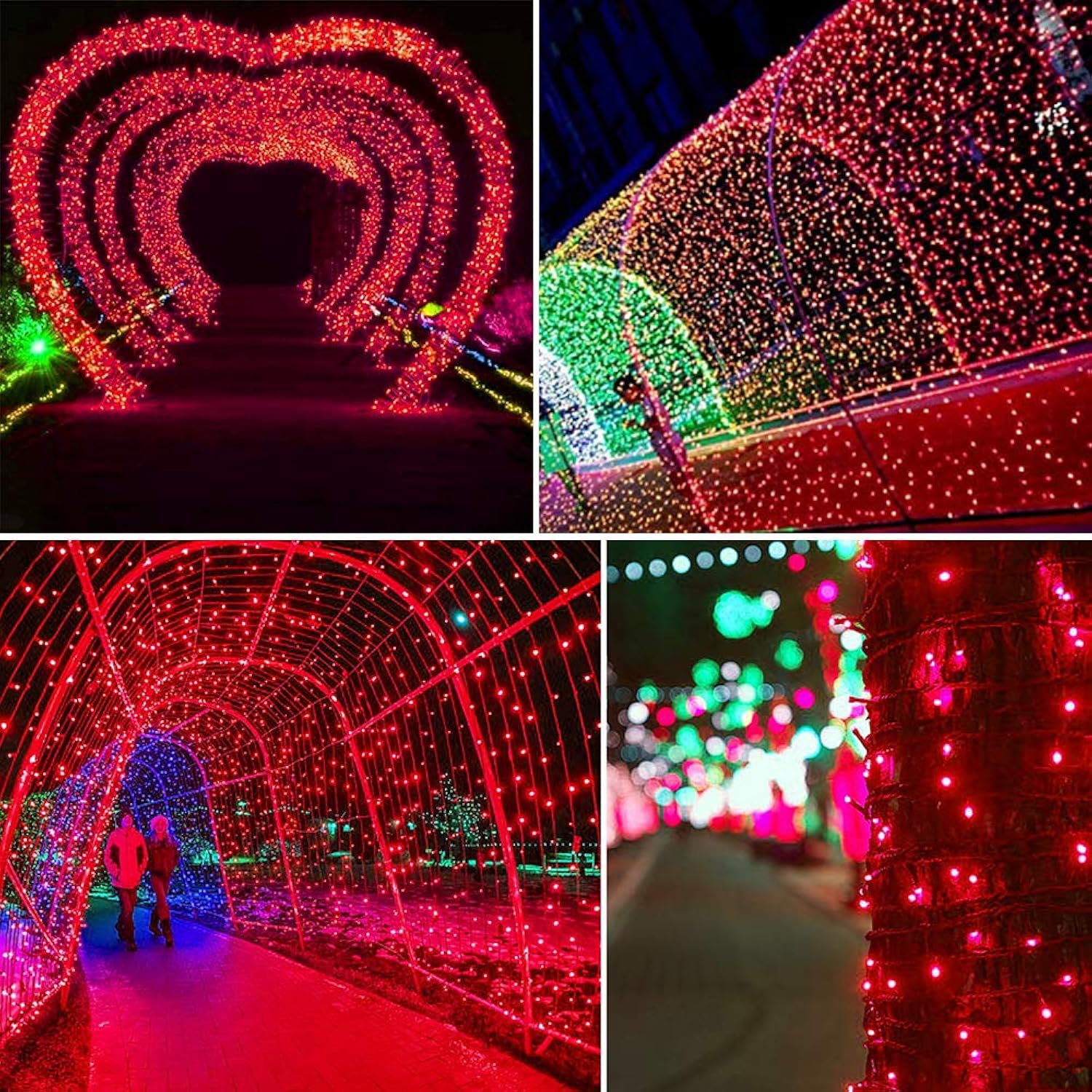 500 Led Christmas Light Red, Indoor String Light Plug In Twinkling Hanging Tree Lights Fairy Light For Party, Bar, Bedro